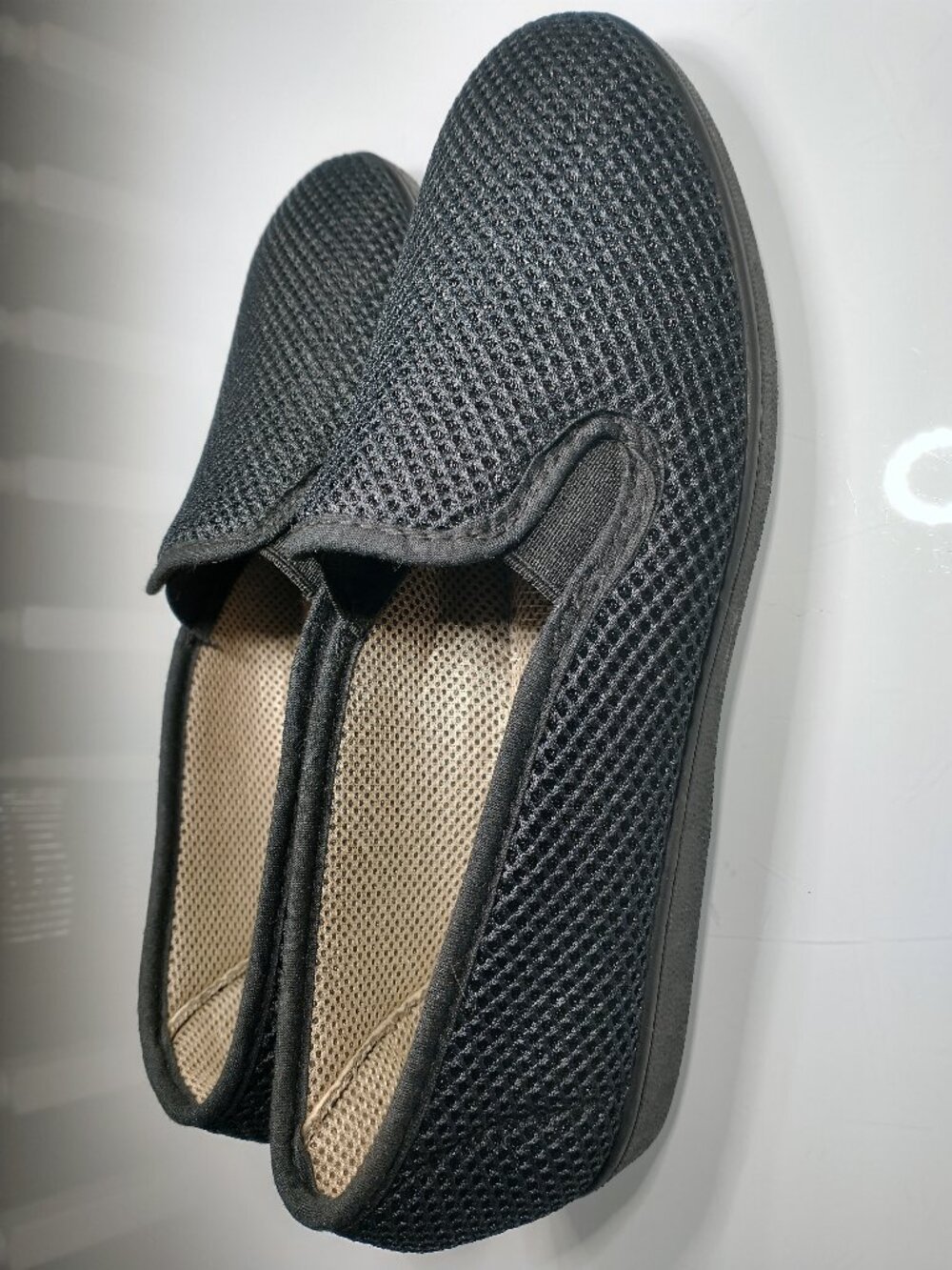 NWOB Black Mesh Orthopedic Comfort Slip On Shoes EU Size 40 US 8.5 Made in EU